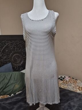 Olivia Rae Black & White Striped Tank Dress